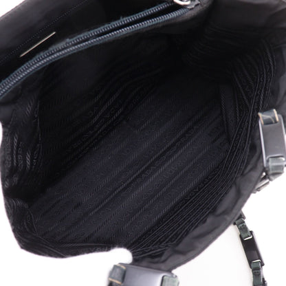 Prada Chain Shoulder Nylon Nero Black Tote Bag — view 8