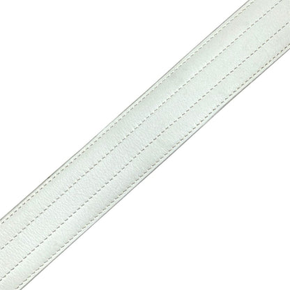 Hermes Belt Western Style Buckle Leather Metal White Silver Business — view 4