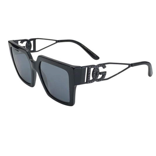 Dolce & Gabbana Sunglasses Eyewear Square Full Rim Crystal Acetate Black