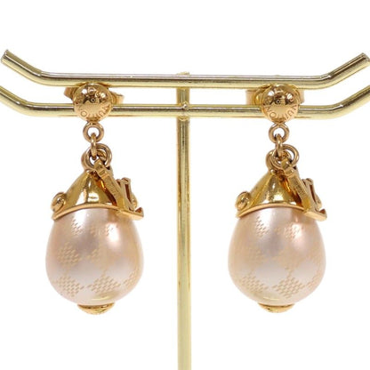 Louis Vuitton Boucles D'oreilles Damier Pearl Earrings Metal Faux Gold