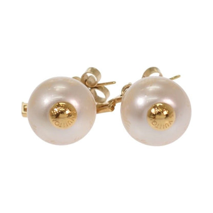 Louis Vuitton Boucles D'oreilles Damier Pearl Earrings Metal Faux Gold — view 8