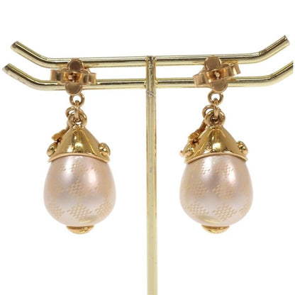 Louis Vuitton Boucles D'oreilles Damier Pearl Earrings Metal Faux Gold — view 4