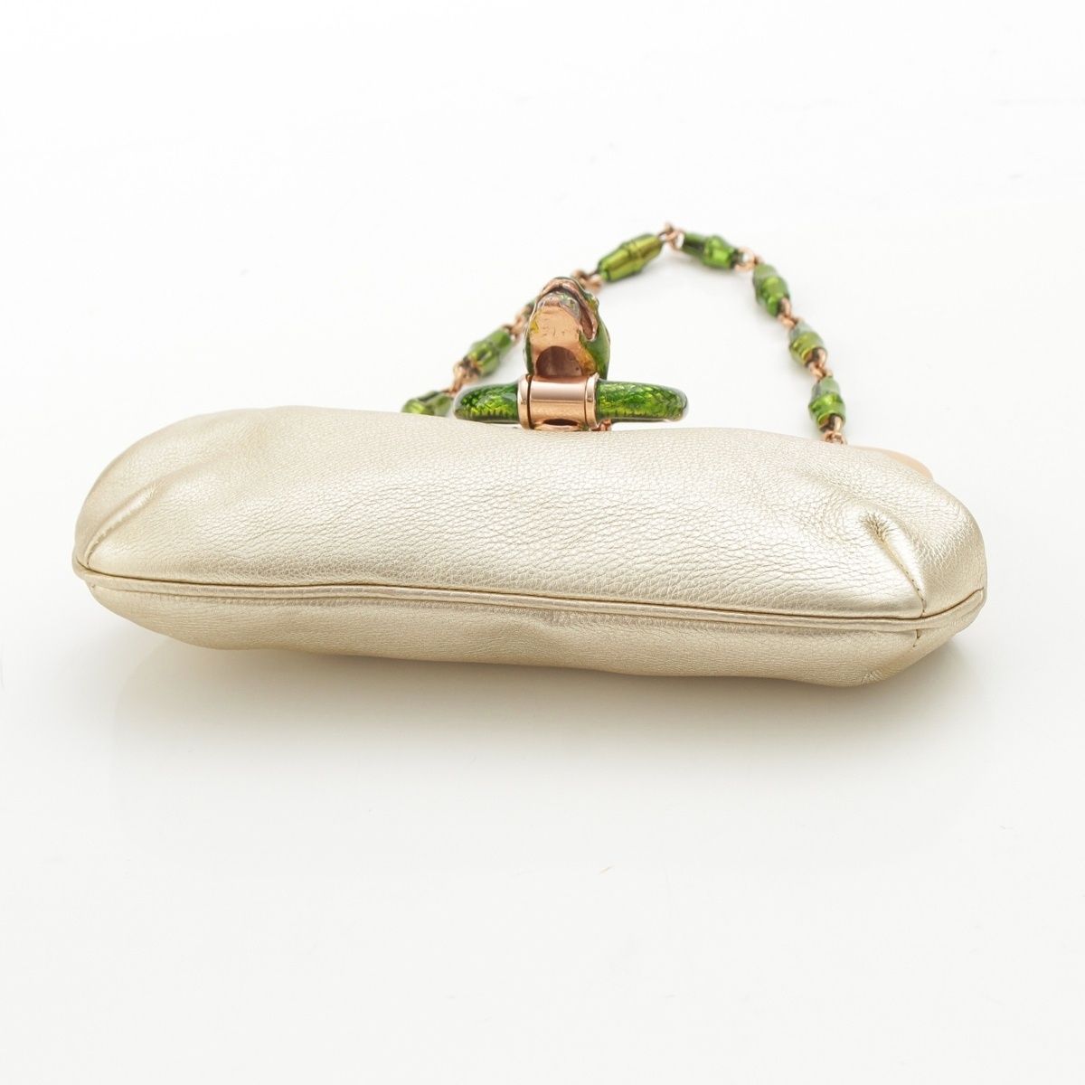 Gucci Short Sleeve Tom Ford Era Dionysus Leather Bamboo Chain Clutch Eveningbag — view 6