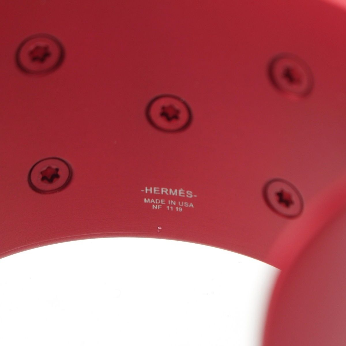 Hermes Medor Collier de Chien Aluminum Cuff Bangle Red Bracelet — view 6