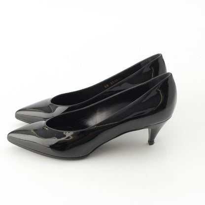 Saint Laurent Kitten 50 Patent Pointed Toe Pumps Black Heels — view 3