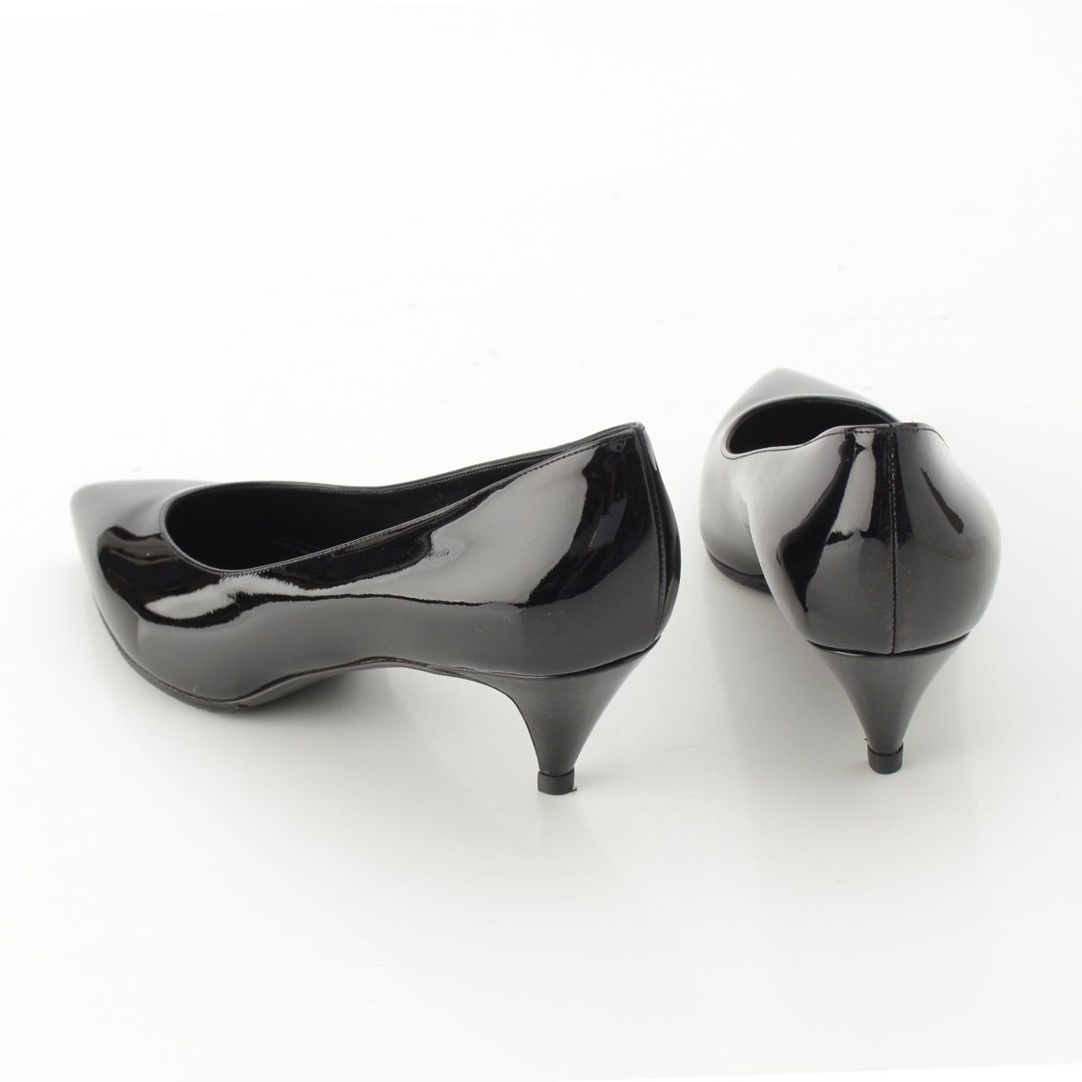 Saint Laurent Kitten 50 Patent Pointed Toe Pumps Black Heels — view 4