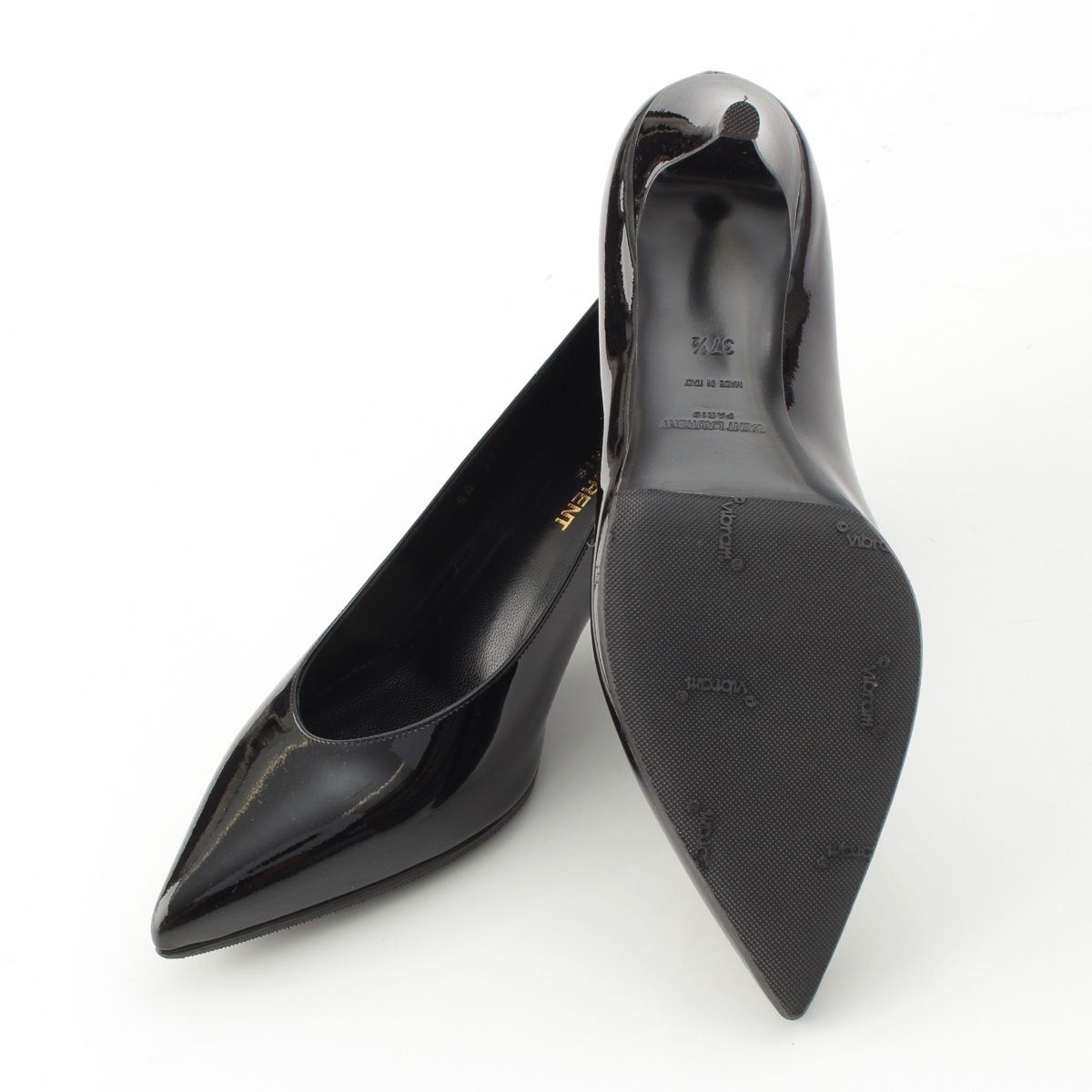 Saint Laurent Kitten 50 Patent Pointed Toe Pumps Black Heels — view 5