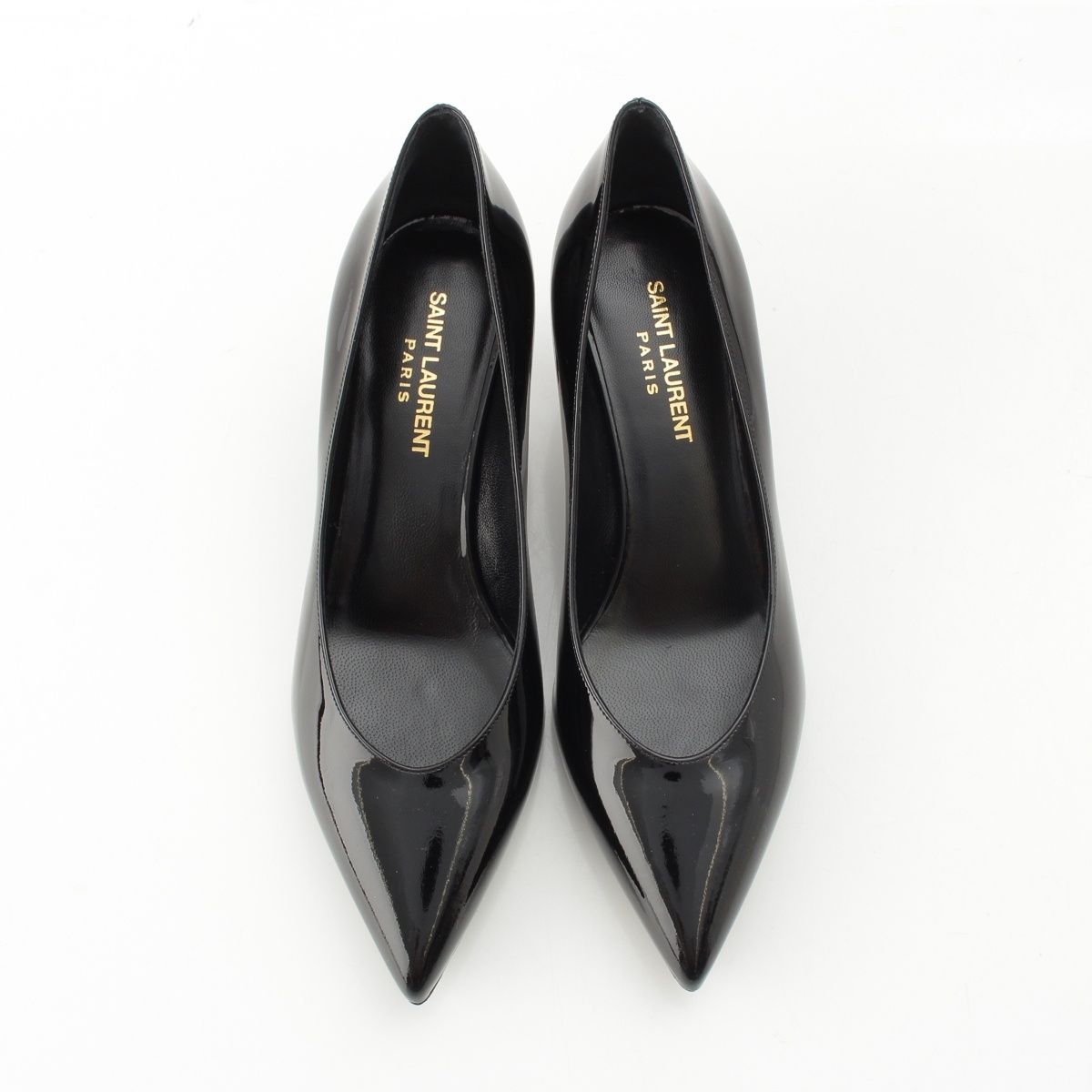 Saint Laurent Kitten 50 Patent Pointed Toe Pumps Black Heels — view 2