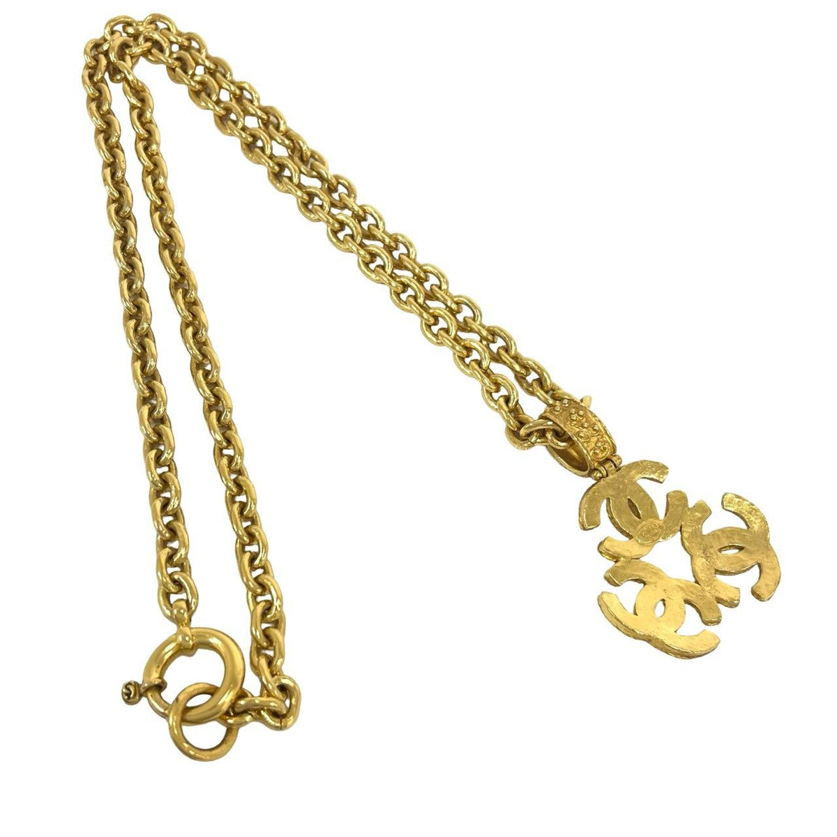 Chanel With Rice 94A Vintage Triple Coco Motif Pendant Gold — view 6