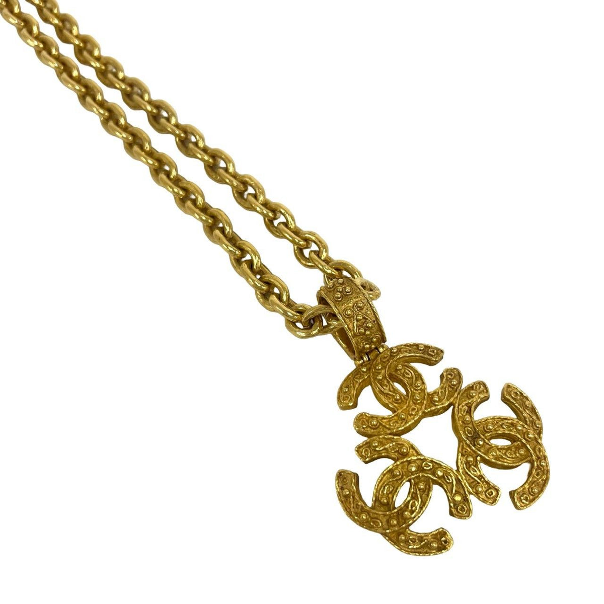Chanel With Rice 94A Vintage Triple Coco Motif Pendant Gold — view 4