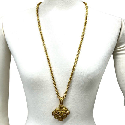 Chanel With Rice 96A CC Logo Clover Pendant Gold — view 2