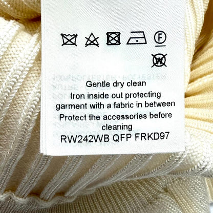 Louis Vuitton Wool Blend Ruffle Design Rib Knit Dress Ivory — view 8