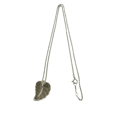 Tiffany & Co Vintage Leaf Motif Necklace Silver Yellow Gold — view 5