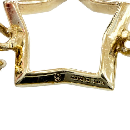 Prada Brass Metal Star Chain Ring Gold JP — view 6