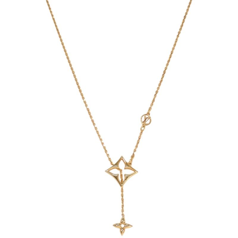 Louis Vuitton Necklace LV Flower Glam Metal Gold — view 2