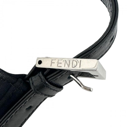 Fendi Shoulder Bag Mamma Baguette FF Logo Cotton Jersey Black Silver — view 7