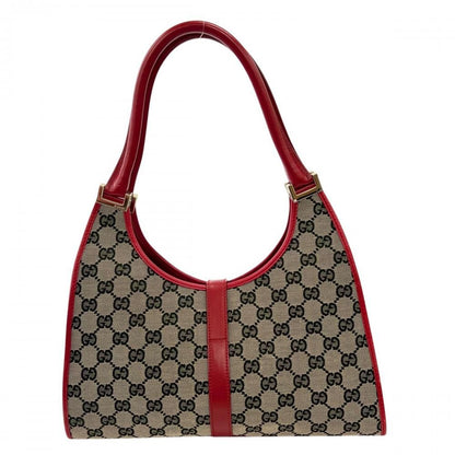 Gucci Handbag Jackie 002 GG Canvas Leather Red Gold — view 2