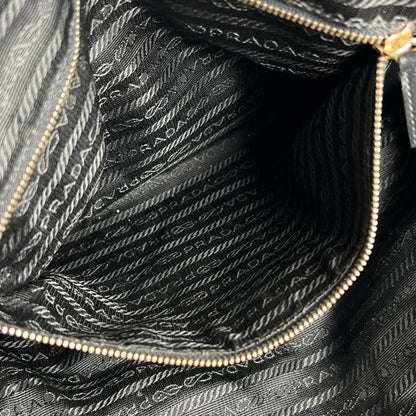 Prada Handbag Tessuto Triangle Logo Shoulder Nylon Leather Black Gold — view 5