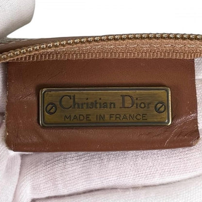 Dior Boston Bag Vintage Honeycomb Pattern Leather Beige Gold — view 4