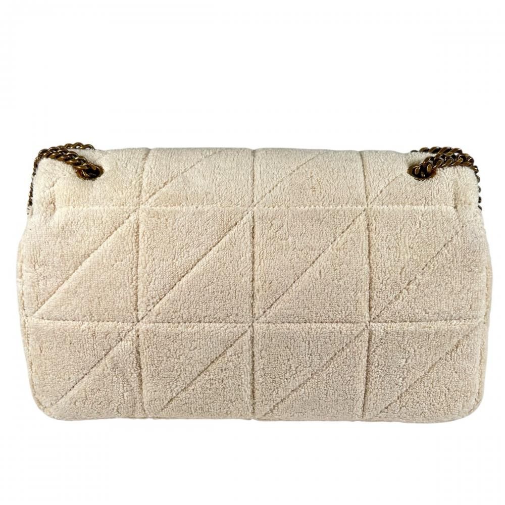 Saint Laurent Eve 2-Way Jamie Shoulder Bag Pile Leather White Gold — view 2
