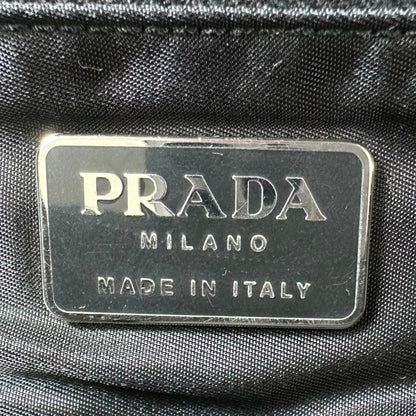 Prada Handbag Clear Hand Triangle Logo Vintage Nylon Black Silver — view 5