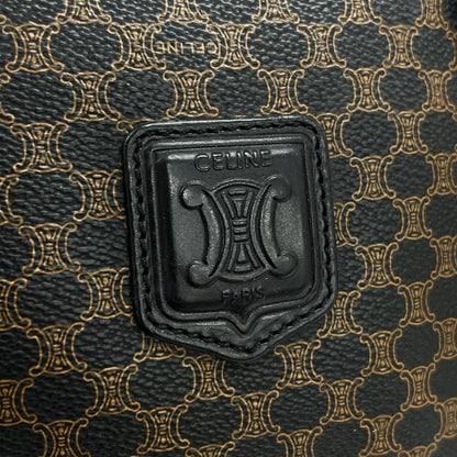 Celine Handbag Vintage Macadam Mini Boston Leather Black Brown Gold — view 6