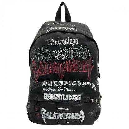 Balenciaga Backpack Explorer DIY Metal Allover Nylon Polyester Black