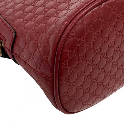 Gucci Shoulder Bag Micro Guccissima Dome Leather Red Gold — view 8