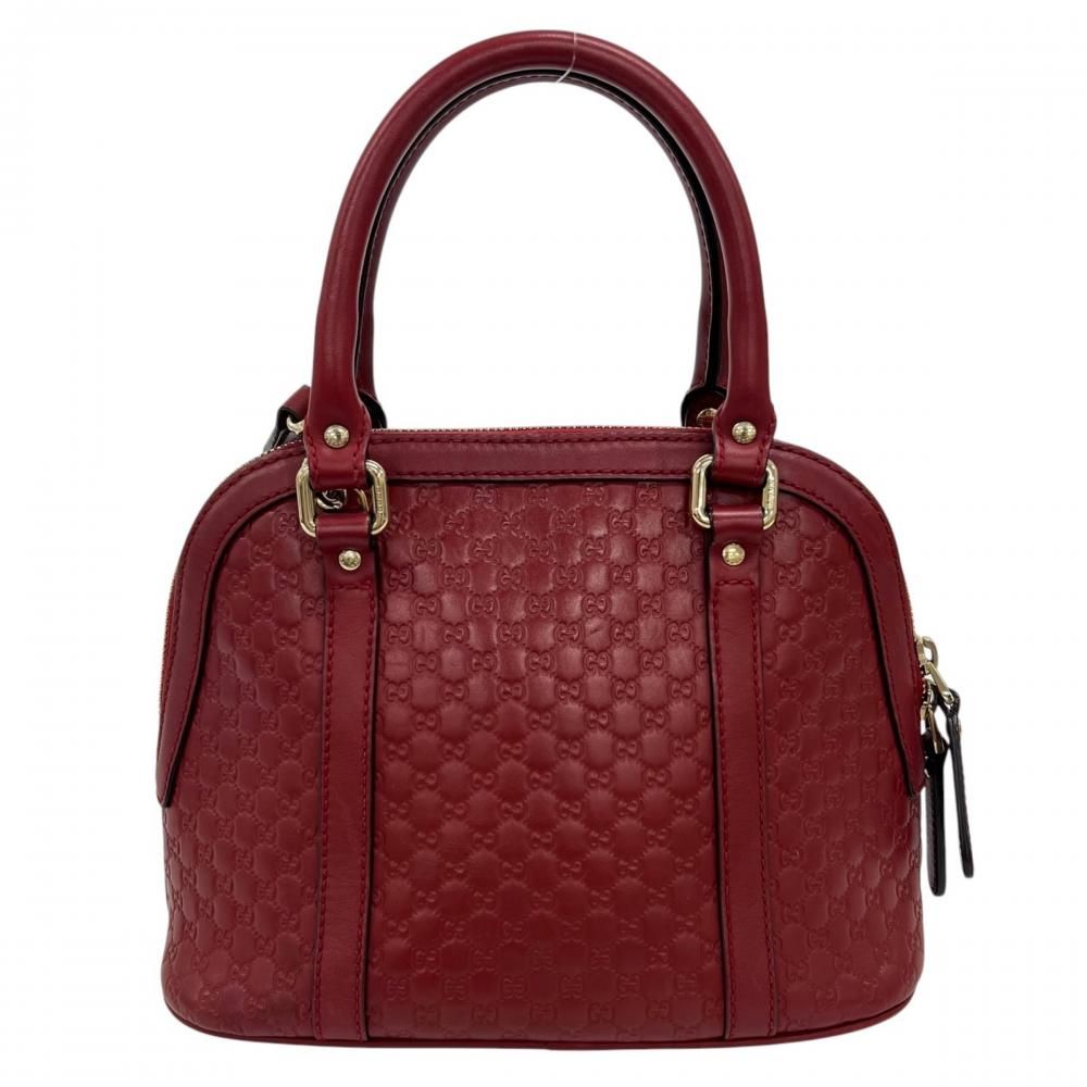 Gucci Shoulder Bag Micro Guccissima Dome Leather Red Gold — view 2