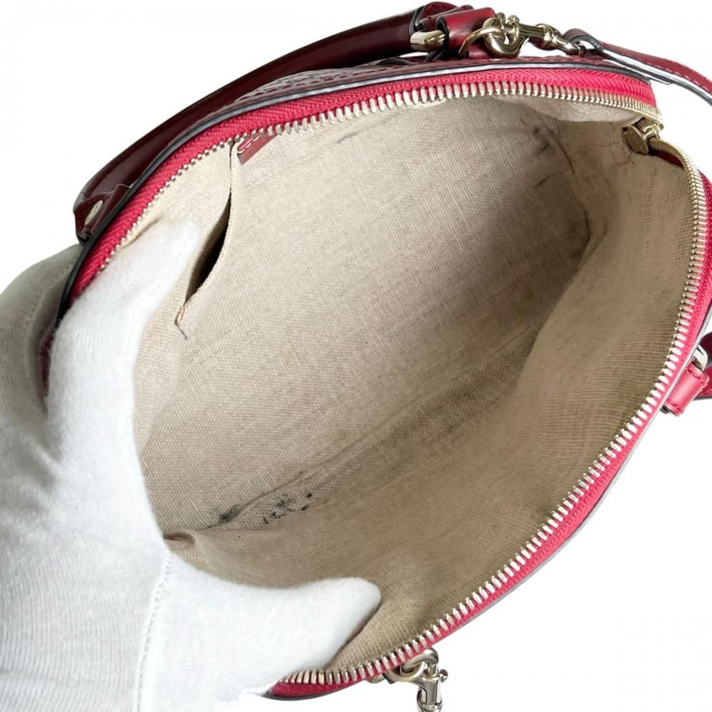 Gucci Shoulder Bag Micro Guccissima Dome Leather Red Gold — view 4