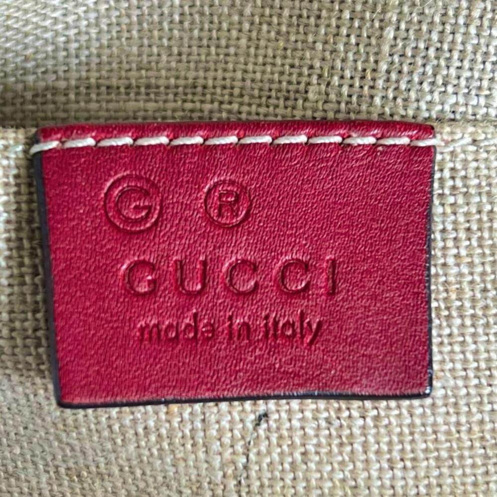 Gucci Shoulder Bag Micro Guccissima Dome Leather Red Gold — view 5