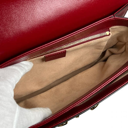 Gucci Shoulder Bag Horsebit 1955 Leather Red Gold — view 4