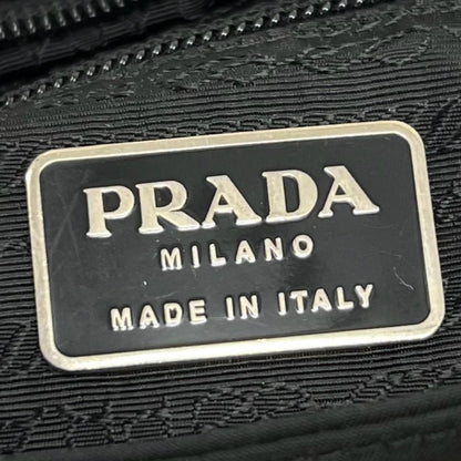 Prada Tote Bag Tessuto Triangle Logo Nylon Black Silver — view 7