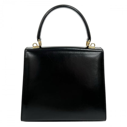 Gucci Handbag Lock Top Handle Box Calf Black Gold — view 2