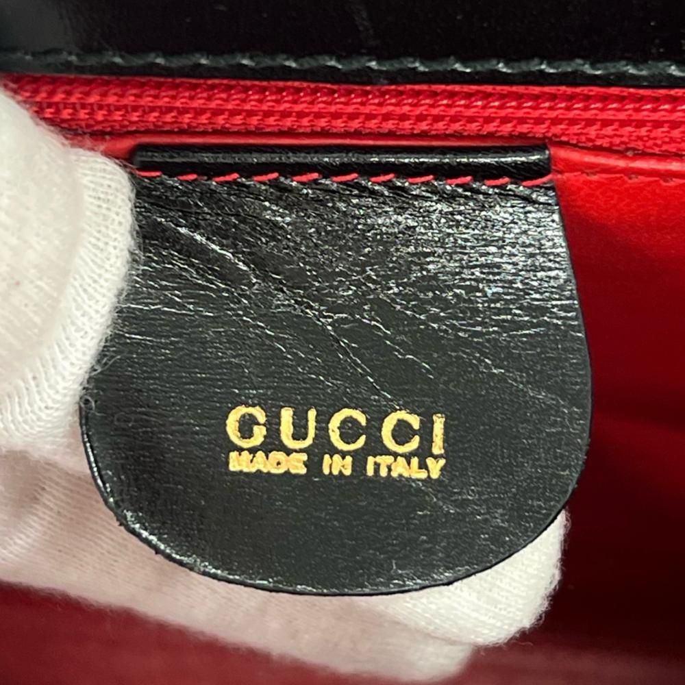 Gucci Handbag Lock Top Handle Box Calf Black Gold — view 5