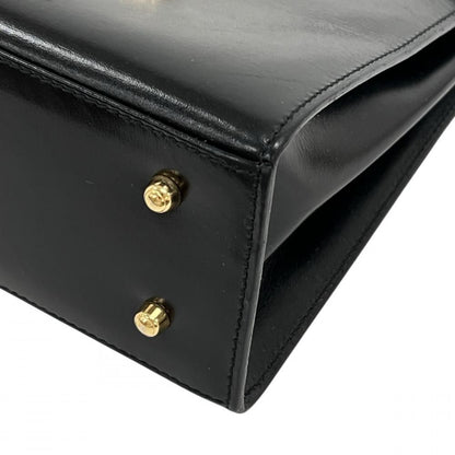 Gucci Handbag Lock Top Handle Box Calf Black Gold — view 8
