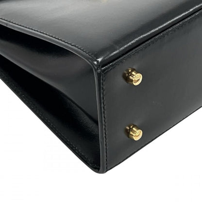 Gucci Handbag Lock Top Handle Box Calf Black Gold — view 7