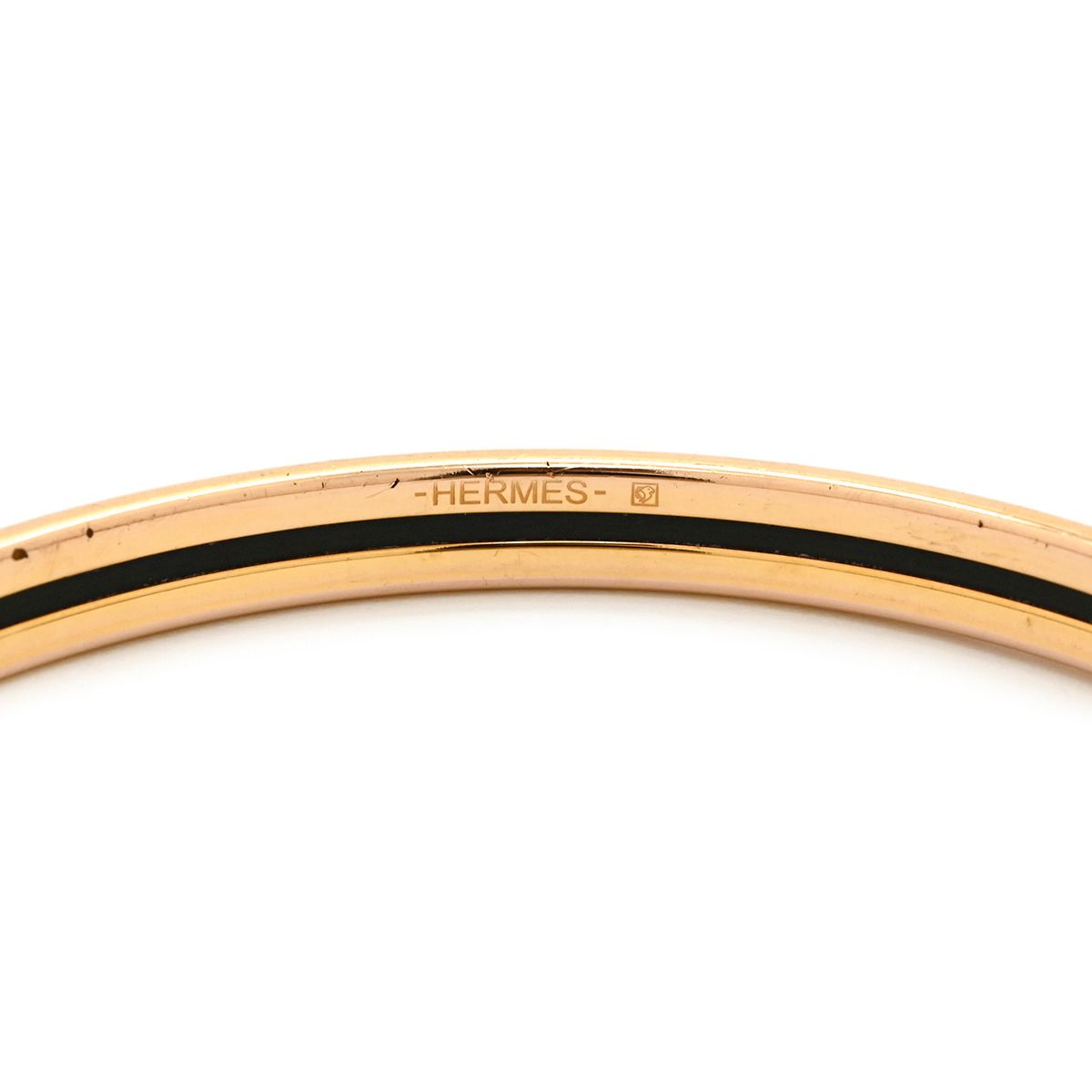 Hermes Bangle Enamel Extra Fan Cloisonne Multicolor Rose Gold PG Bracelet — view 6