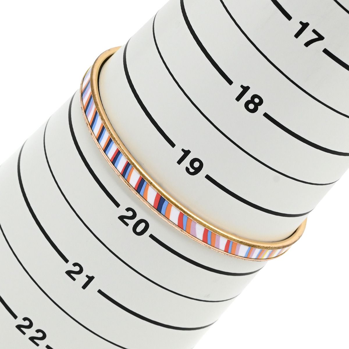 Hermes Bangle Enamel Extra Fan Cloisonne Multicolor Rose Gold PG Bracelet — view 8