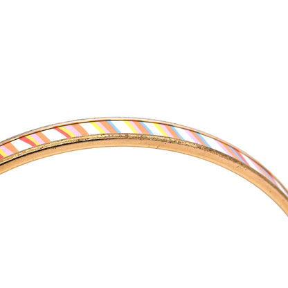 Hermes Bangle Enamel Extra Fan Cloisonne Multicolor Rose Gold PG Bracelet — view 3
