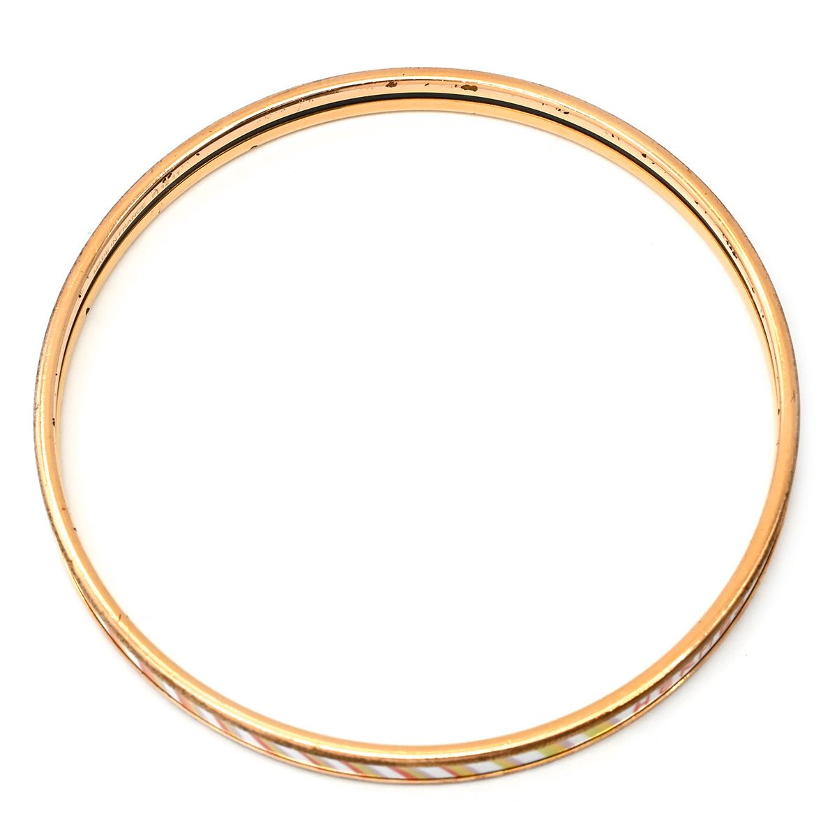 Hermes Bangle Enamel Extra Fan Cloisonne Multicolor Rose Gold PG Bracelet — view 2