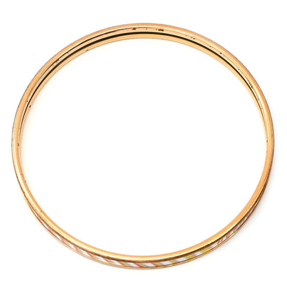 Hermes Bangle Enamel Extra Fan Cloisonne Multicolor Rose Gold PG Bracelet — view 2