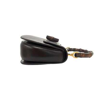 Gucci Vintage Bamboo Leather Handbag Mini Tote Brown — view 6