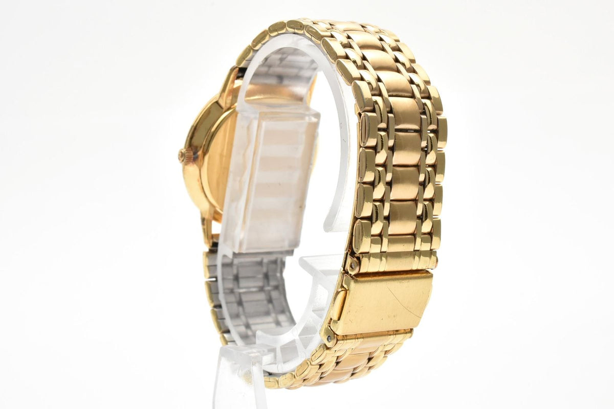 Gucci Quartz Watch Gold Dial 2 Hand Roman Numeral Bezel Plate Stainless Steel — view 7