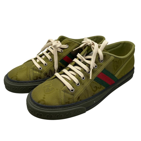 Gucci Sneakers Low Cut GG Canvas Logo Khaki Red Green