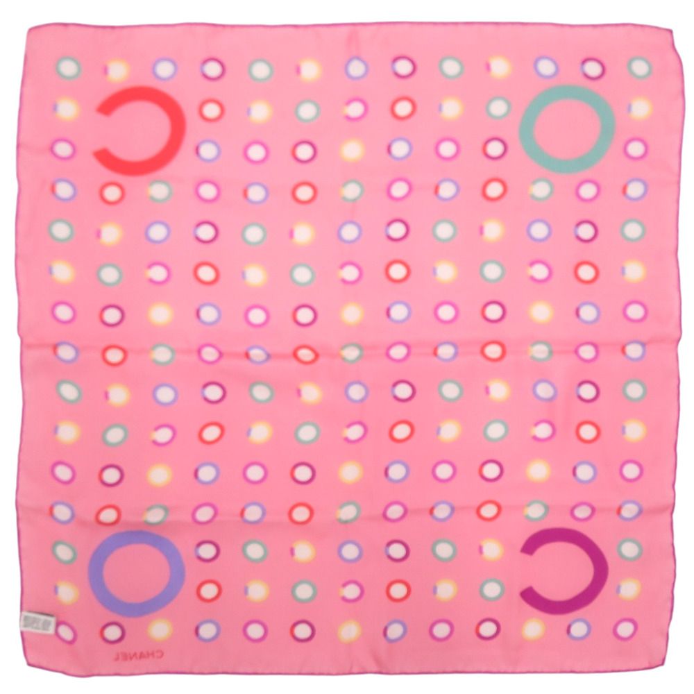 Chanel Logo Scarf Silk Pink — view 2