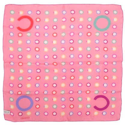 Chanel Logo Scarf Silk Pink — view 2