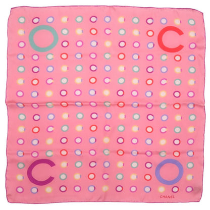 Chanel Logo Scarf Silk Pink