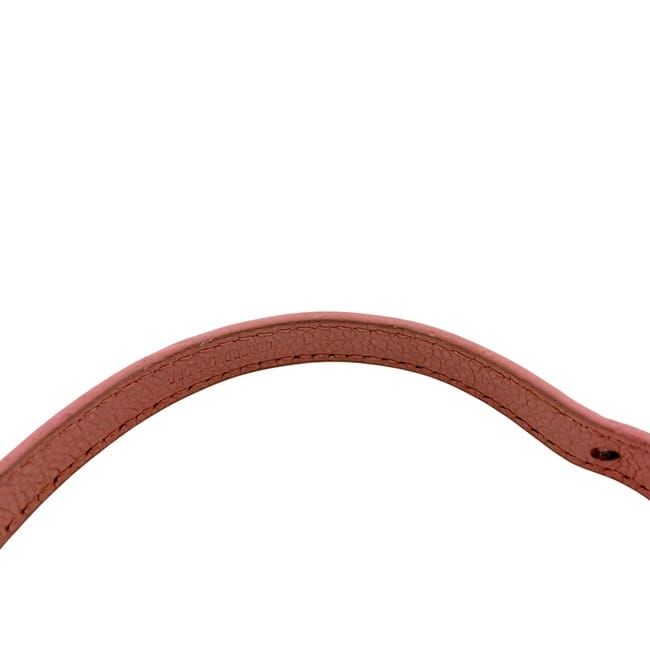 Miu Miu Bracelet Heart Leather Pink Logo Charm — view 7