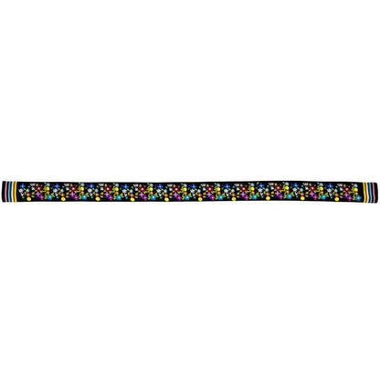 Louis Vuitton Ribbon Scarf Bandeau Multi Flower Silk Noir Black — view 2